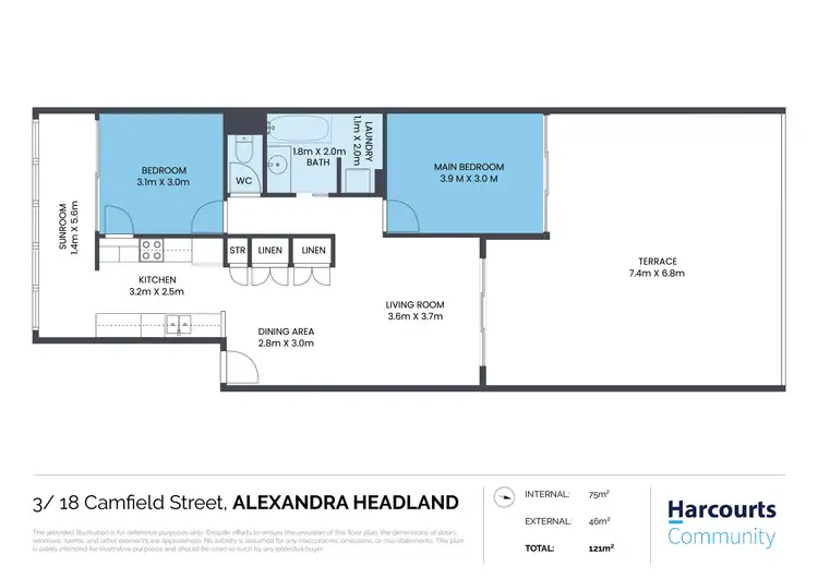 Floorplan of Homely unit listing, 3/18 Camfield Street, Alexandra Headland QLD 4572