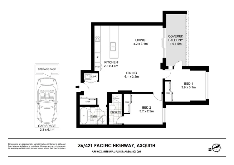 Floorplan of Homely apartment listing, 36/421 Pacific Highway, Asquith NSW 2077