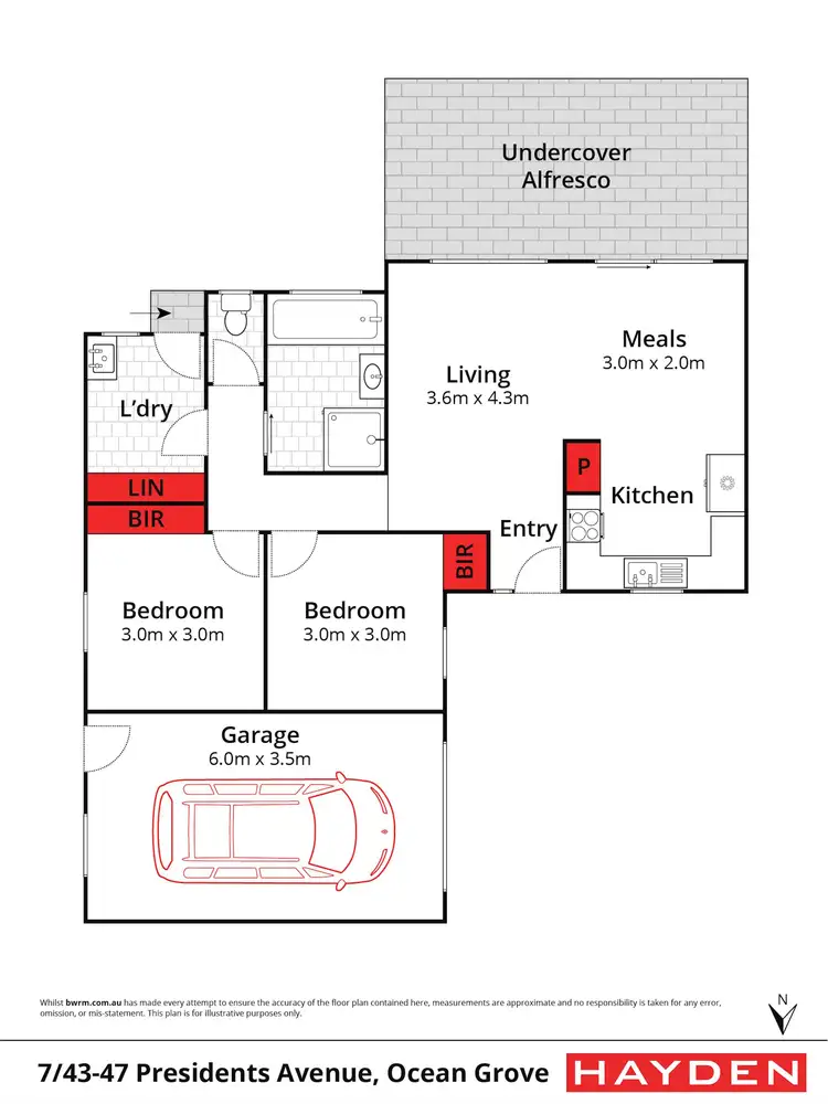 Floorplan of Homely unit listing, 7/43-47 Presidents Avenue, Ocean Grove VIC 3226