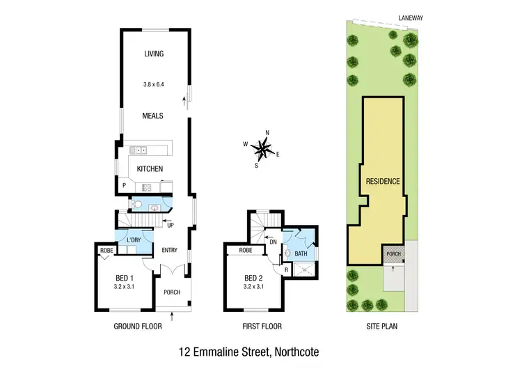 Floorplan of Homely house listing, 12 Emmaline Street, Northcote VIC 3070