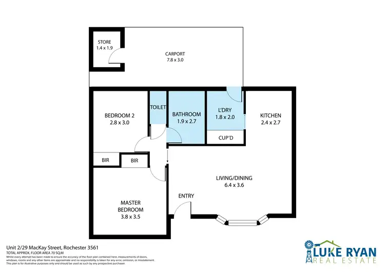 Floorplan of Homely unit listing, 2/29 MACKAY STREET, Rochester VIC 3561