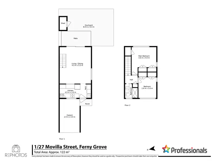 Floorplan of Homely townhouse listing, 1/27 Movilla Street, Ferny Grove QLD 4055