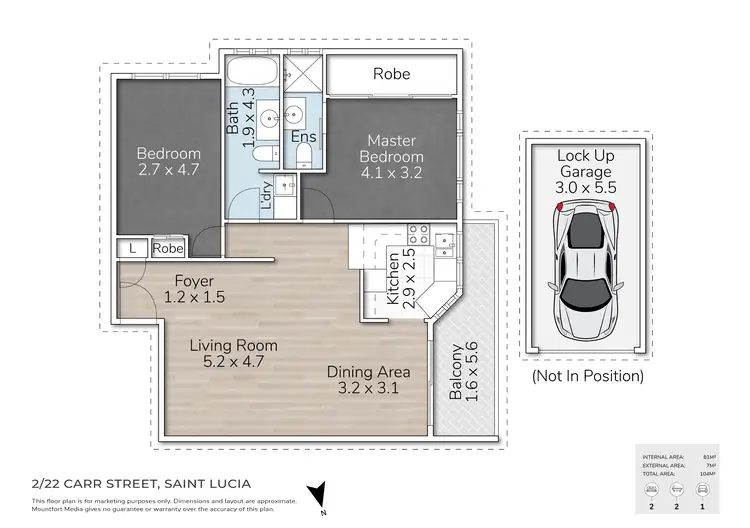 Floorplan of Homely apartment listing, 2/22 Carr Street, St Lucia QLD 4067