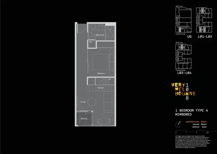 Floorplan of Homely apartment listing, 402/108 Flinders Street, Melbourne VIC 3000
