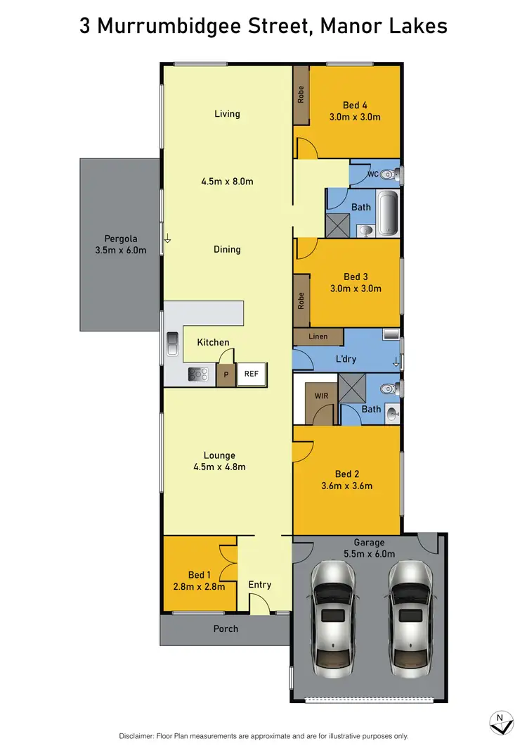 Floorplan of Homely house listing, 3 Murrumbidgee Street, Manor Lakes VIC 3024