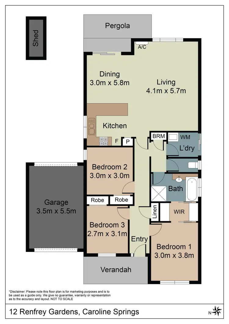 Floorplan of Homely house listing, 12 Renfrey Gardens, Caroline Springs VIC 3023