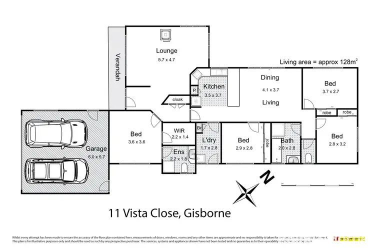 Floorplan of Homely house listing, 11 Vista Close, Gisborne VIC 3437
