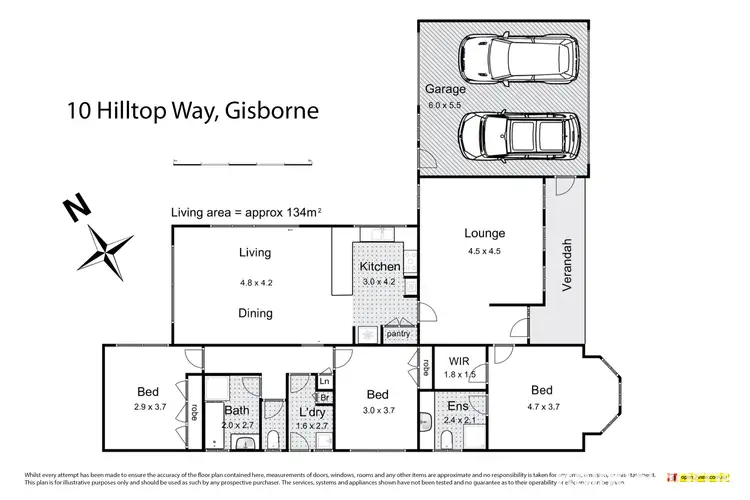 Floorplan of Homely house listing, 10 Hilltop Way, Gisborne VIC 3437