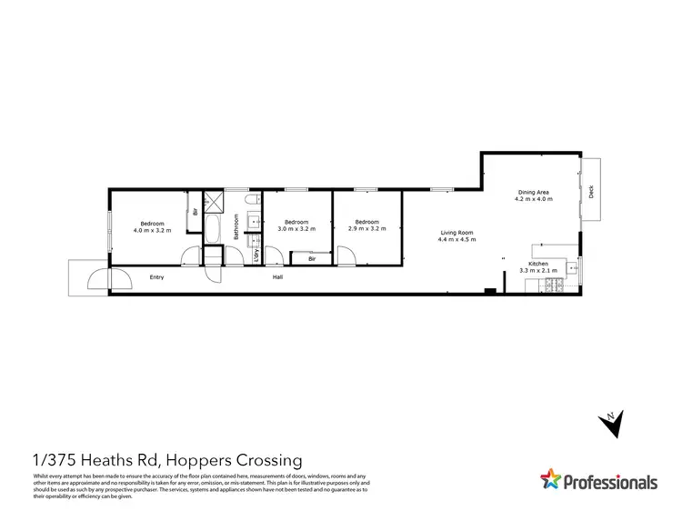 Floorplan of Homely unit listing, 1/375 Heaths Road, Werribee VIC 3030