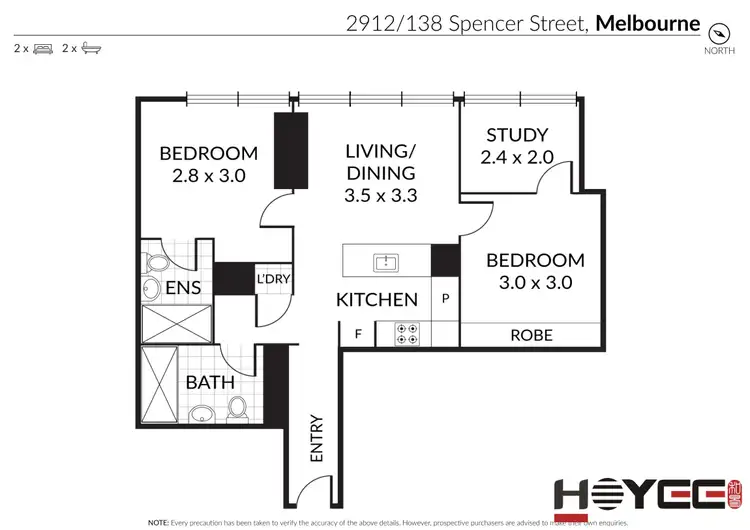 Floorplan of Homely apartment listing, 2912/138 Spencer Street, Melbourne VIC 3000