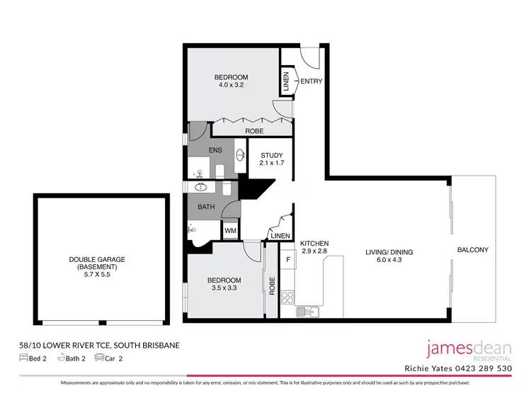 Floorplan of Homely unit listing, 58/10 Lower River Terrace, South Brisbane QLD 4101