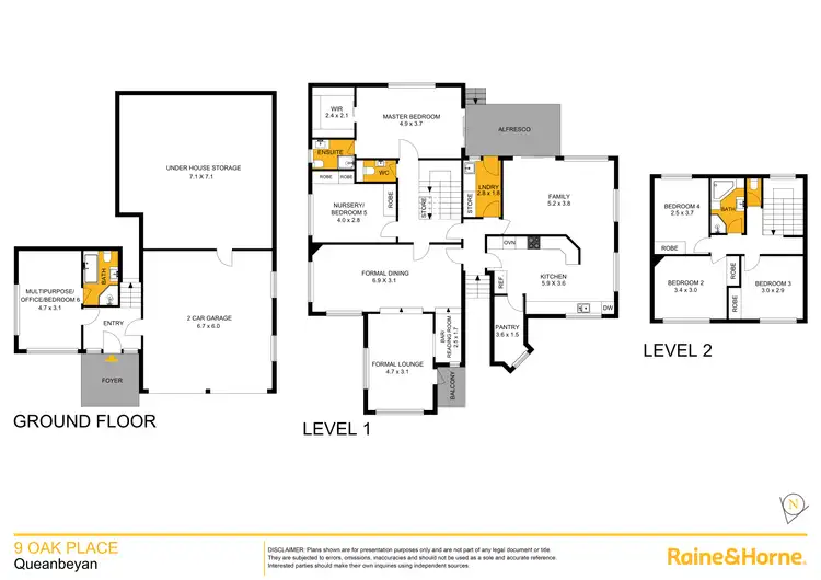 Floorplan of Homely house listing, 9 Oak Place, Queanbeyan NSW 2620