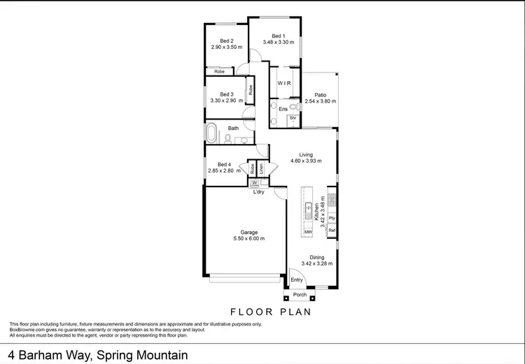 Floorplan of Homely house listing, 4 Barham Way, Spring Mountain QLD 4300