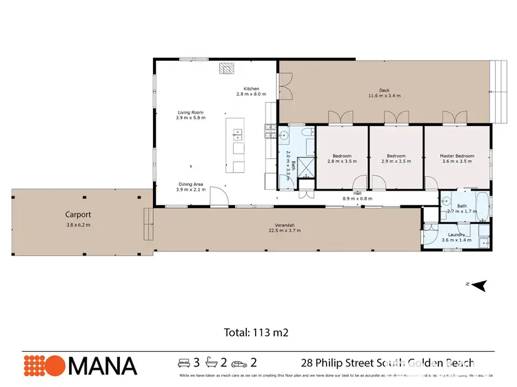 Floorplan of Homely house listing, 28 Philip Street, South Golden Beach NSW 2483