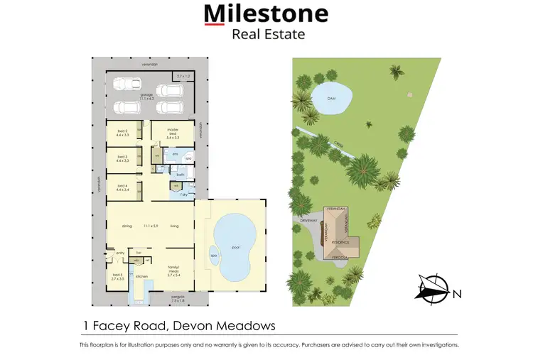 Floorplan of Homely house listing, 1 Facey Road, Devon Meadows VIC 3977