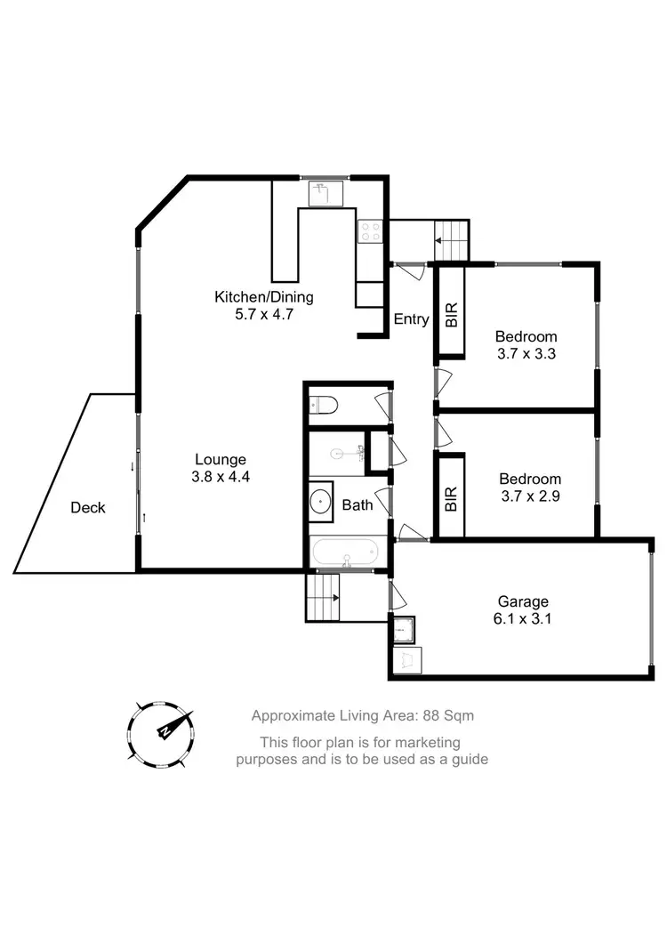 Floorplan of Homely unit listing, 1/13 Ivy Close, Oakdowns TAS 7019