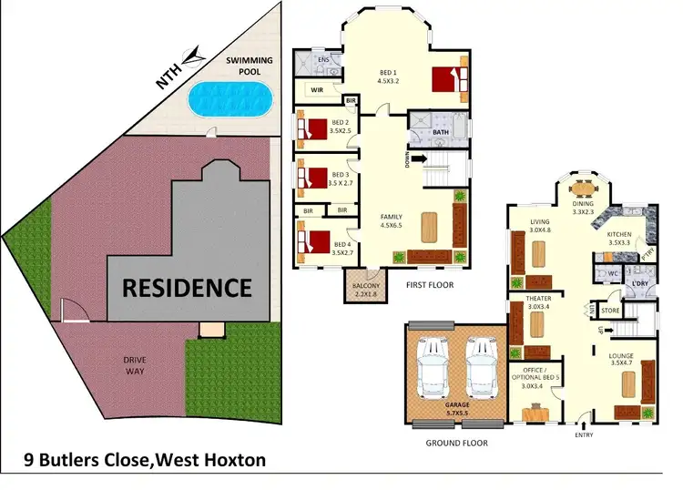 Floorplan of Homely house listing, 9 Butlers Close, West Hoxton NSW 2171