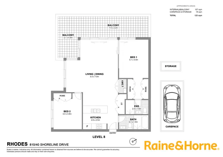 Floorplan of Homely apartment listing, 810/40 Shoreline Drive, Rhodes NSW 2138