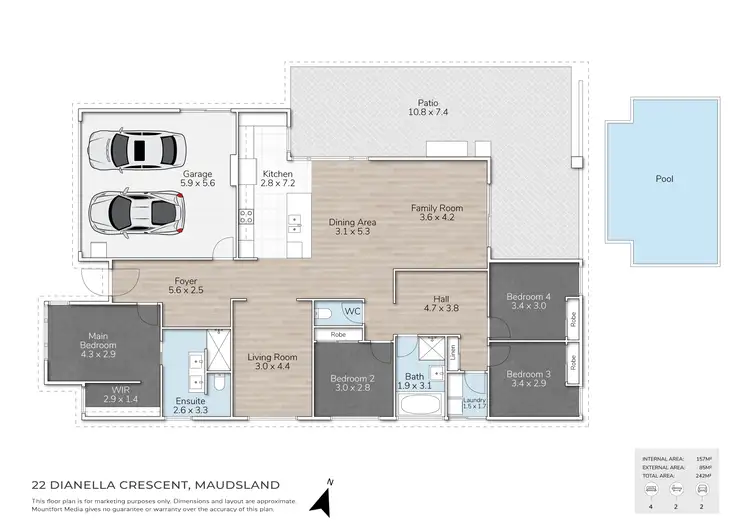 Floorplan of Homely house listing, 22 Dianella Crescent, Maudsland QLD 4210
