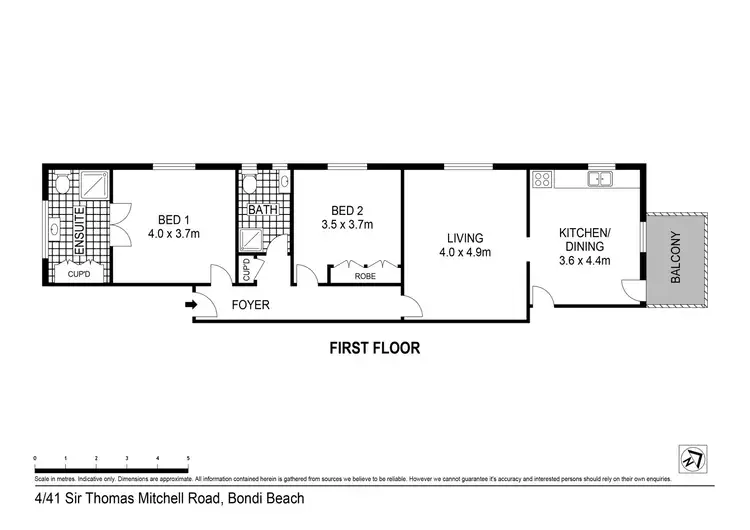 Floorplan of Homely apartment listing, 4/41 Sir Thomas Mitchell Road, Bondi Beach NSW 2026
