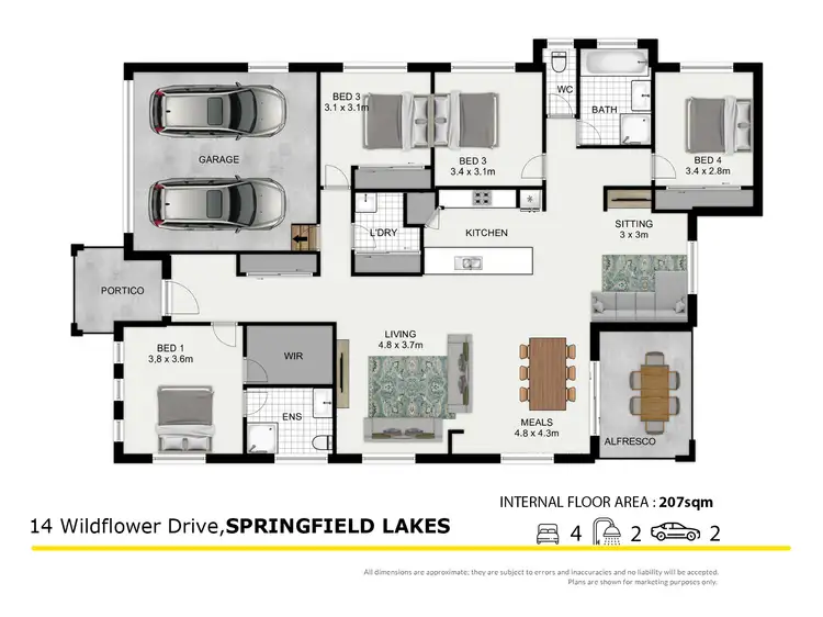 Floorplan of Homely house listing, 14 Wildflower Drive, Springfield Lakes QLD 4300