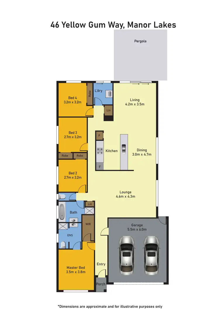 Floorplan of Homely house listing, 46 Yellow Gum Way, Manor Lakes VIC 3024