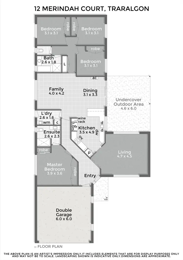 Floorplan of Homely house listing, 12 Merindah Court, Traralgon VIC 3844