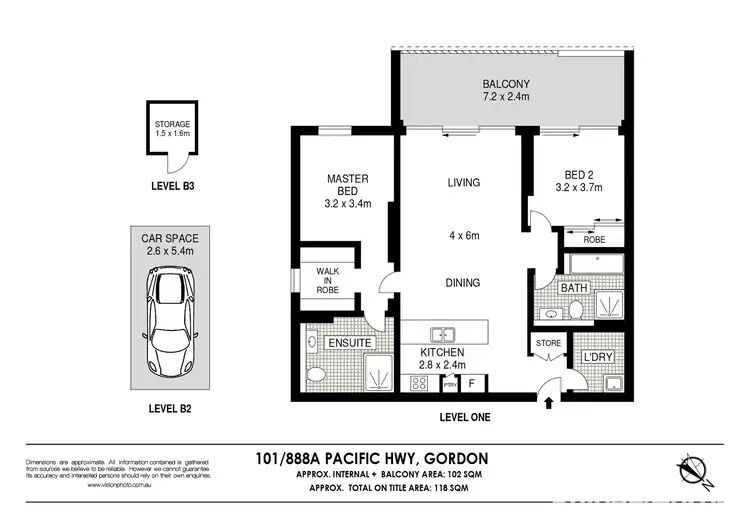 Floorplan of Homely apartment listing, 101/888A Pacific Highway, Gordon NSW 2072