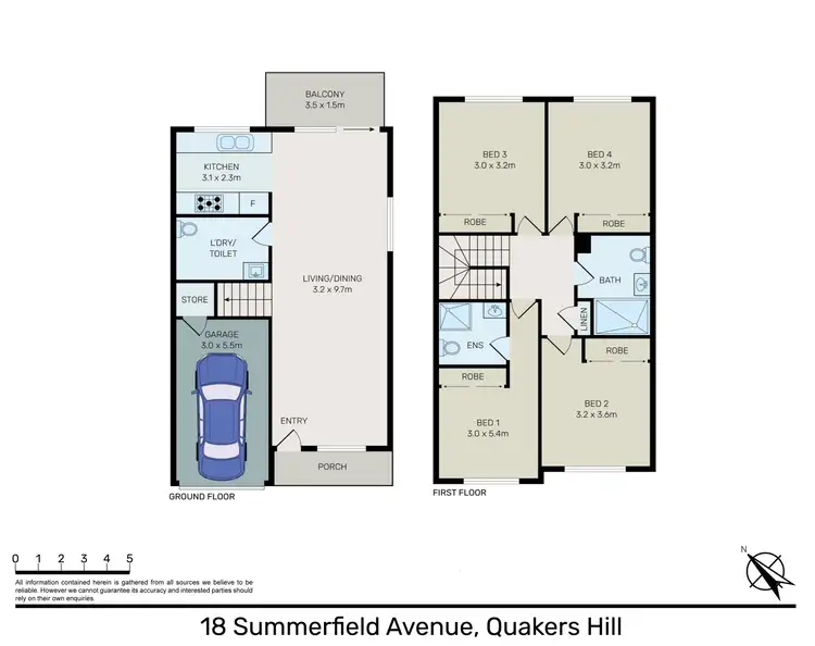 Floorplan of Homely townhouse listing, 18 Summerfield Avenue, Quakers Hill NSW 2763