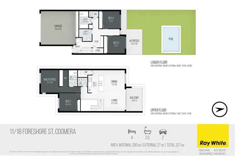 Floorplan of Homely townhouse listing, 11/18 Foreshore Street, Coomera QLD 4209