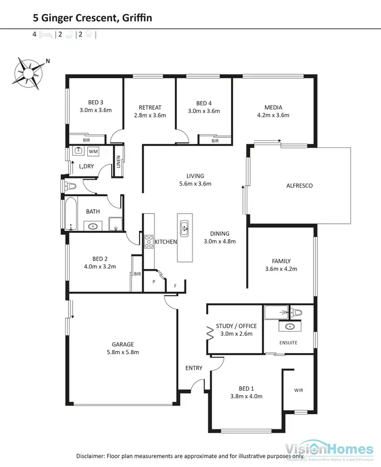 Floorplan of Homely house listing, 5 Ginger Crescent, Griffin QLD 4503