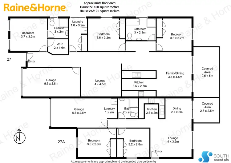 Floorplan of Homely semi-detached listing, 1&2/27 Freycinet Drive, Sunshine Bay NSW 2536