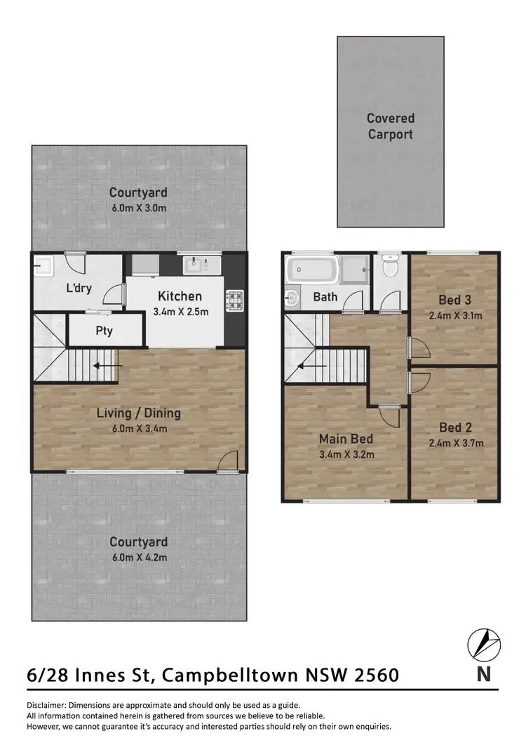Floorplan of Homely townhouse listing, 6/28 Innes Street, Campbelltown NSW 2560