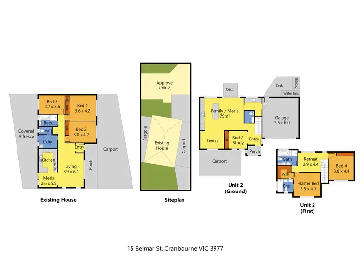 Floorplan of Homely house listing, 15 Belmar Street, Cranbourne VIC 3977