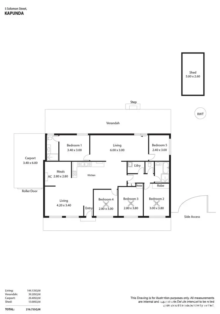 Floorplan of Homely house listing, 5 Solomon Street, Kapunda SA 5373