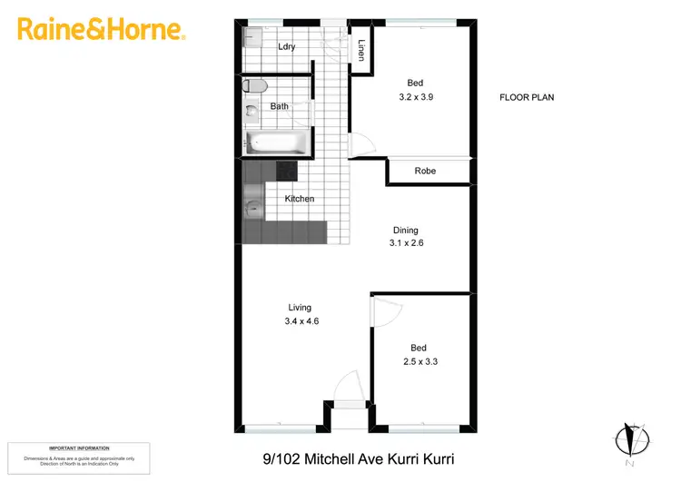 Floorplan of Homely unit listing, 9/102 Mitchell Avenue, Kurri Kurri NSW 2327