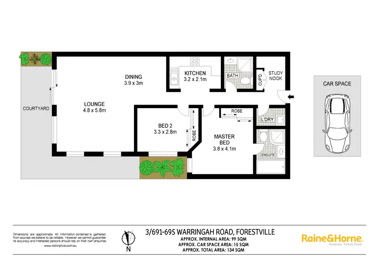 Floorplan of Homely apartment listing, 3/691-695 Warringah Road, Forestville NSW 2087