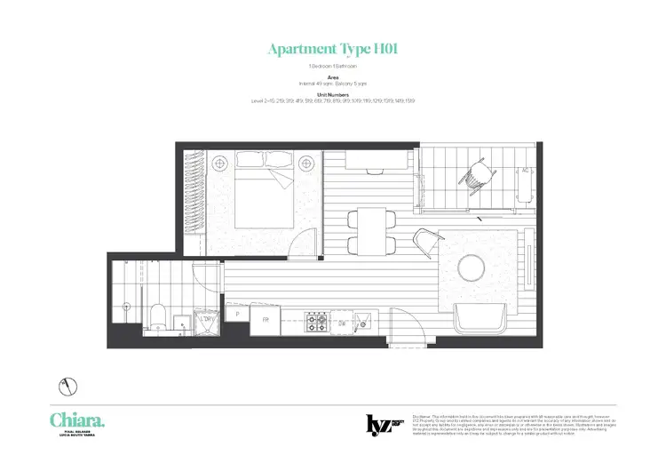 Floorplan of Homely apartment listing, 219/8 Daly Street, South Yarra VIC 3141