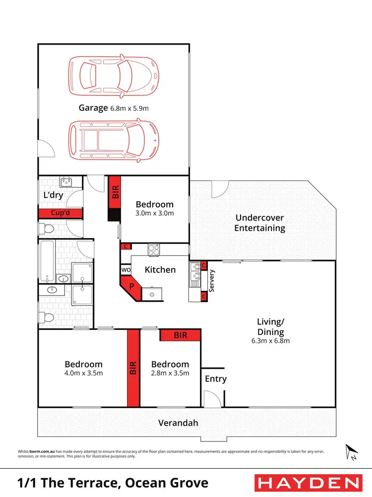Floorplan of Homely unit listing, 1B The Terrace, Ocean Grove VIC 3226