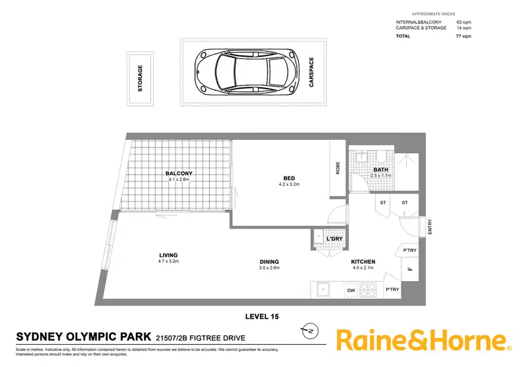 Floorplan of Homely apartment listing, 21507/2B Figtree Drive, Sydney Olympic Park NSW 2127