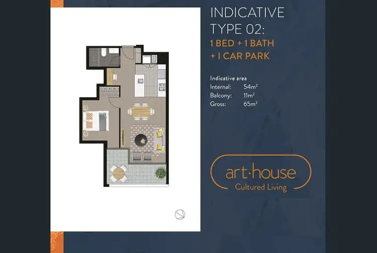 Floorplan of Homely apartment listing, 1222/58 Hope Street, South Brisbane QLD 4101