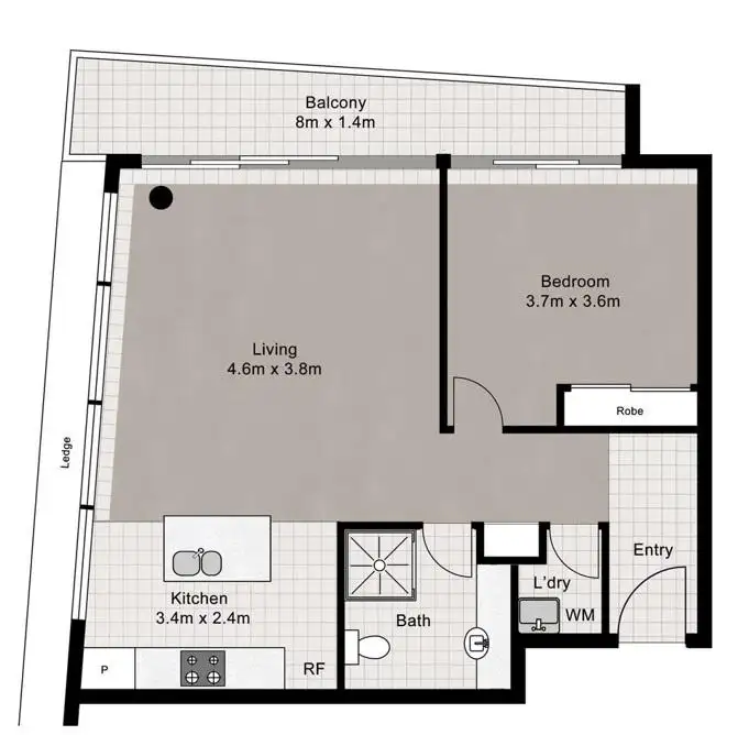 Floorplan of Homely apartment listing, 905/3018 Surfers Paradise Boulevard, Surfers Paradise QLD 4217