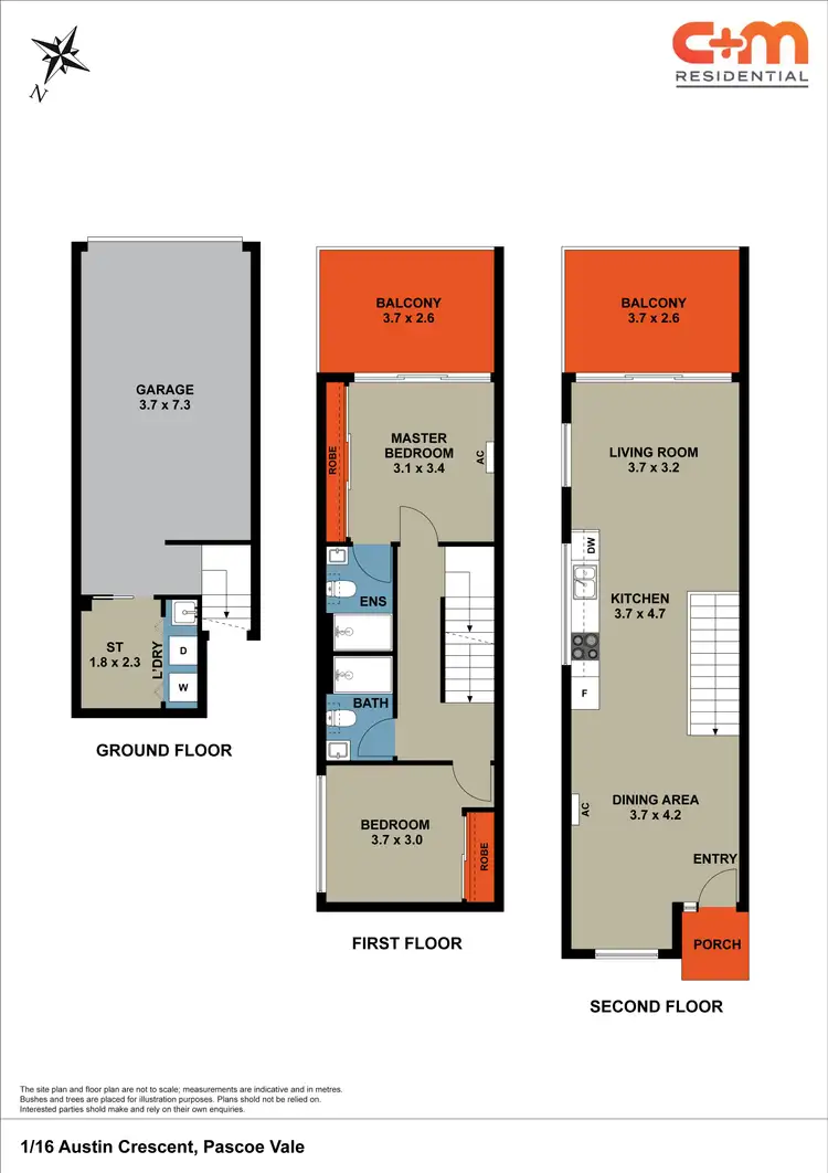 Floorplan of Homely townhouse listing, 1/16 Austin Crescent, Pascoe Vale VIC 3044