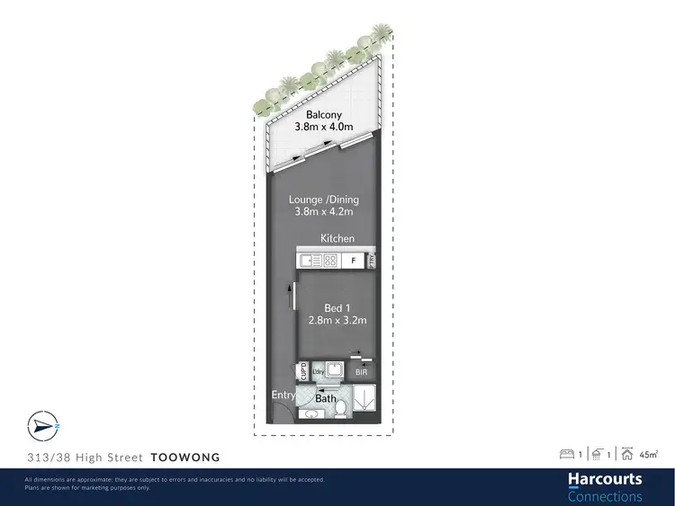 Floorplan of Homely apartment listing, 313/38 High Street, Toowong QLD 4066