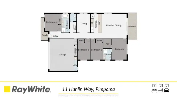Floorplan of Homely house listing, 11 Hanlin Way, Pimpama QLD 4209