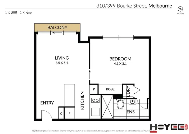 Floorplan of Homely apartment listing, 310/399 Bourke Street, Melbourne VIC 3000