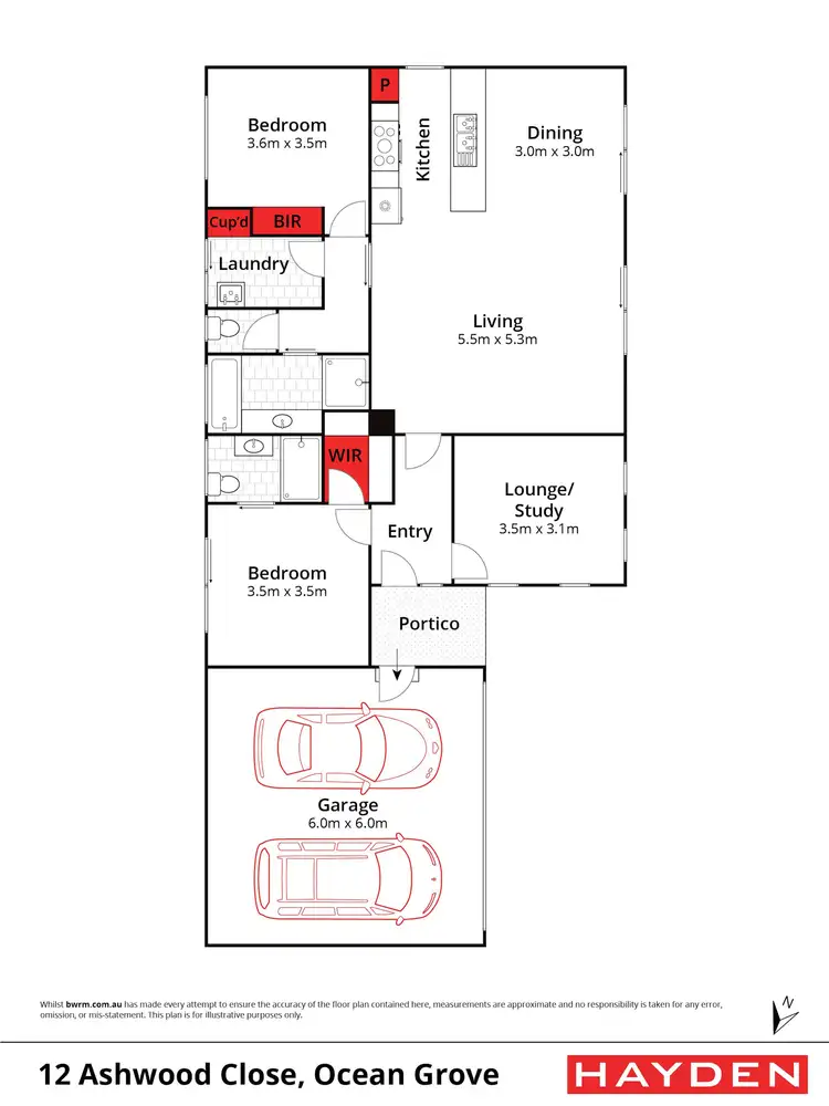 Floorplan of Homely house listing, 12 Ashwood Close, Ocean Grove VIC 3226