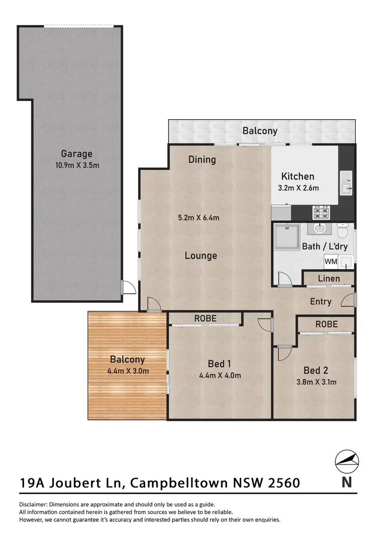 Floorplan of Homely villa listing, 19A Joubert Lane, Campbelltown NSW 2560