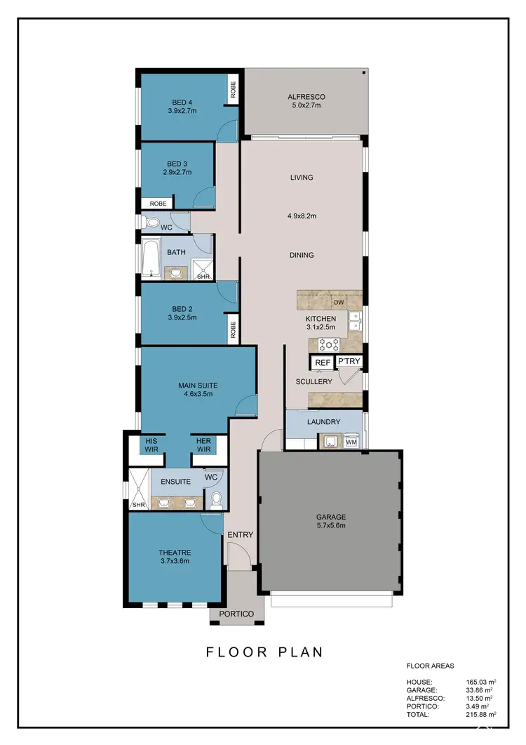 Floorplan of Homely house listing, 13 Redheart Way, Seville Grove WA 6112