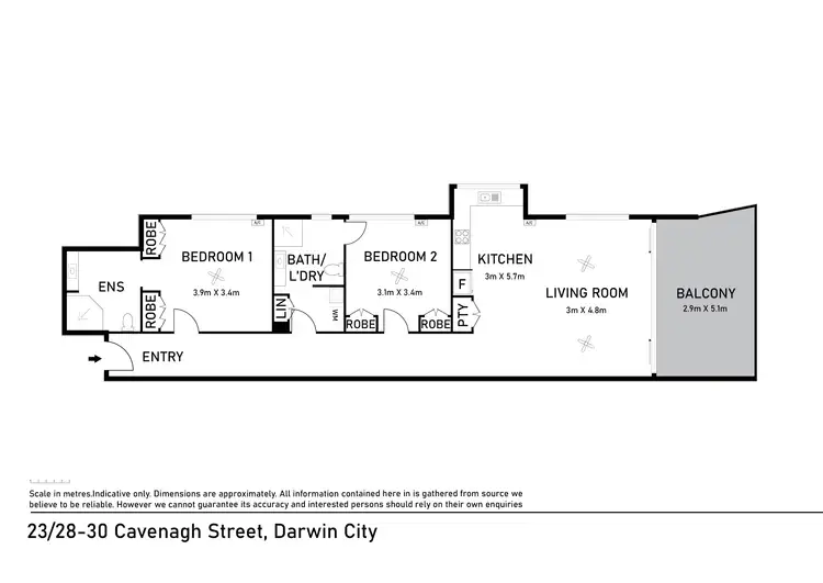 Floorplan of Homely unit listing, 23/30 Cavenagh Street, Darwin City NT 800